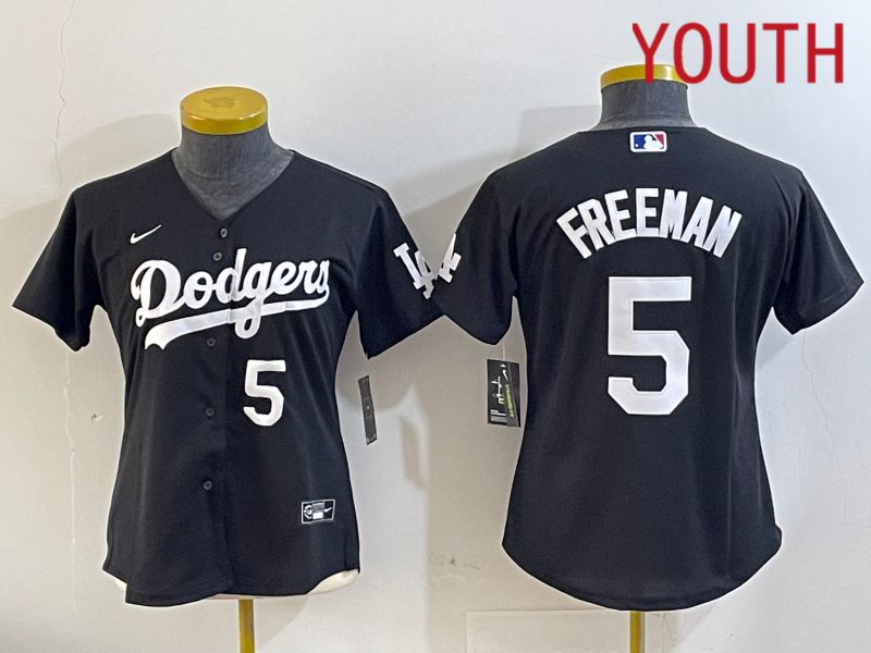 Youth Los Angeles Dodgers #5 Freeman Black Game 2024 Nike MLB Jersey style 11212